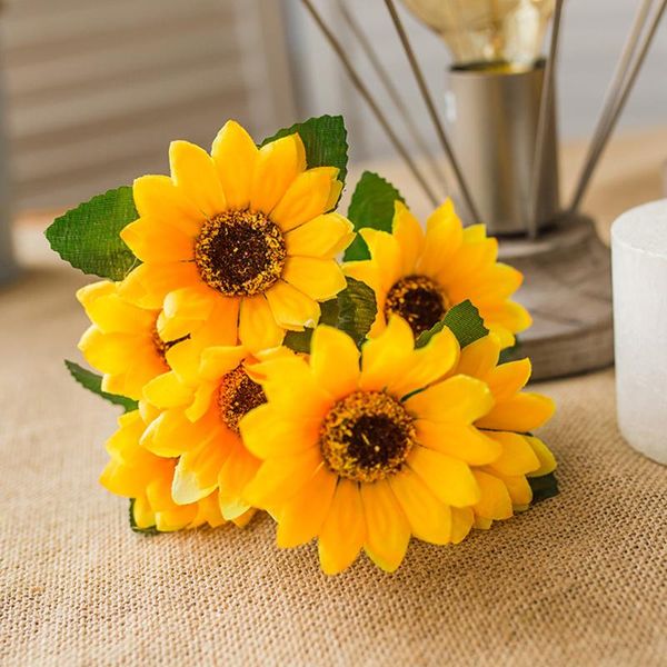 artificial home decora flowers 7 head silk sunflower wedding floral bouquet fake simulation flower party desk decor decorative & wreaths
artificial home decora flowers 7 head silk sunflower wedding floral bouquet fake simulation flower party desk decor decorative & wreaths