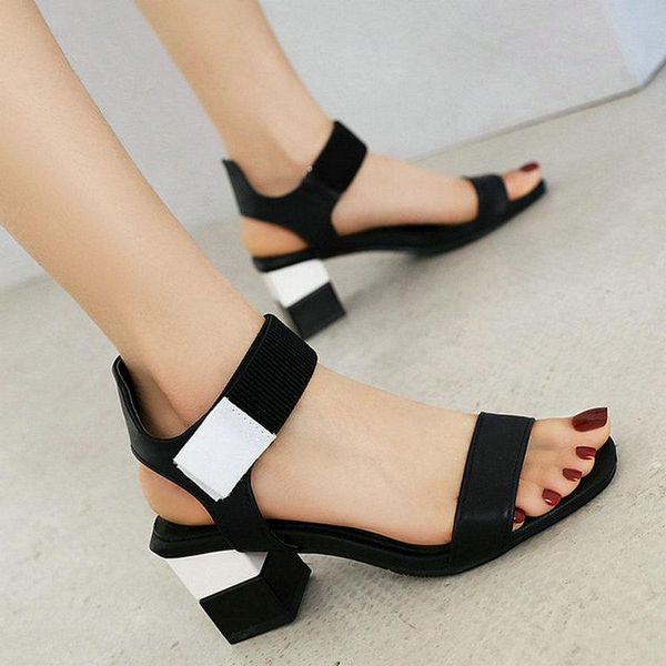 dress shoes 2021 pu leather women sandals open toe square high heel ladies summer fashion mixed color loop woman's plus size 43, Black
dress shoes 2021 pu leather women sandals open toe square high heel ladies summer fashion mixed color loop woman's plus size 43, Black