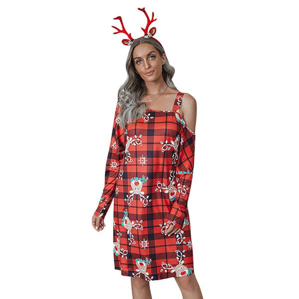 christmas dress new multicolor plaid printed flowers off-shoulder long-sleeved elk snowman christmas women's clothing, Black;gray
christmas dress new multicolor plaid printed flowers off-shoulder long-sleeved elk snowman christmas women's clothing, Black;gray