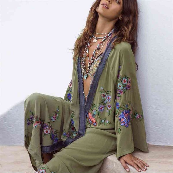 teelynn long boho cardigan light green floral embroidery beach bikini cover up kaftan kimono robe summer loose women blouses 210722, White;black
teelynn long boho cardigan light green floral embroidery beach bikini cover up kaftan kimono robe summer loose women blouses 210722, White;black