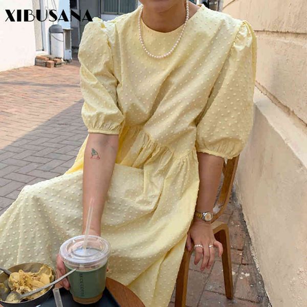 summer korea ruffles polka dot women chiffon dresses short puff sleeve female long vestidos loose o-neck white dress 210423, Black;gray
summer korea ruffles polka dot women chiffon dresses short puff sleeve female long vestidos loose o-neck white dress 210423, Black;gray