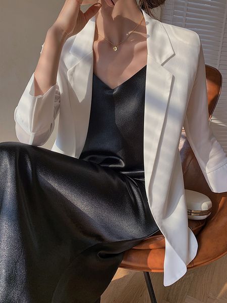 female blazer lady white work fine fitting blazers ladies fashion suits workwear jacket, White;black
female blazer lady white work fine fitting blazers ladies fashion suits workwear jacket, White;black