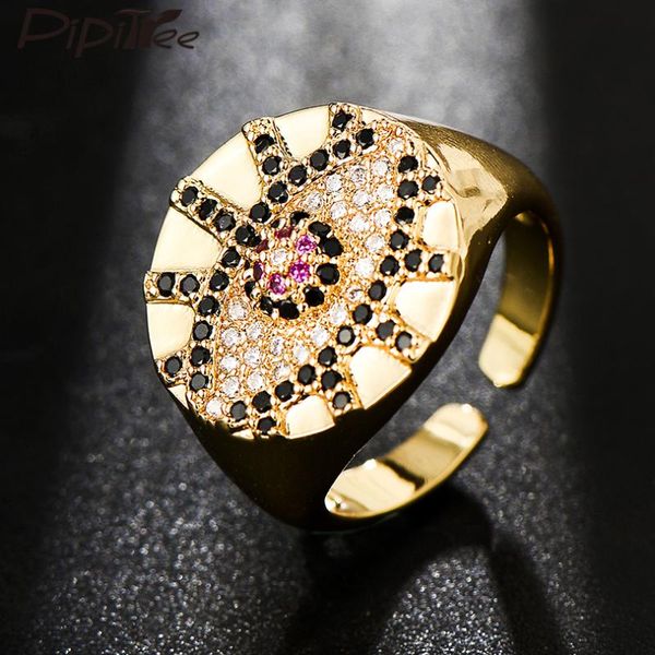 cluster rings pipitree exaggerated black cz zircon devil's eye ring women men's jewelry copper gold retro large evil midi open bag, Golden;silver
cluster rings pipitree exaggerated black cz zircon devil's eye ring women men's jewelry copper gold retro large evil midi open bag, Golden;silver