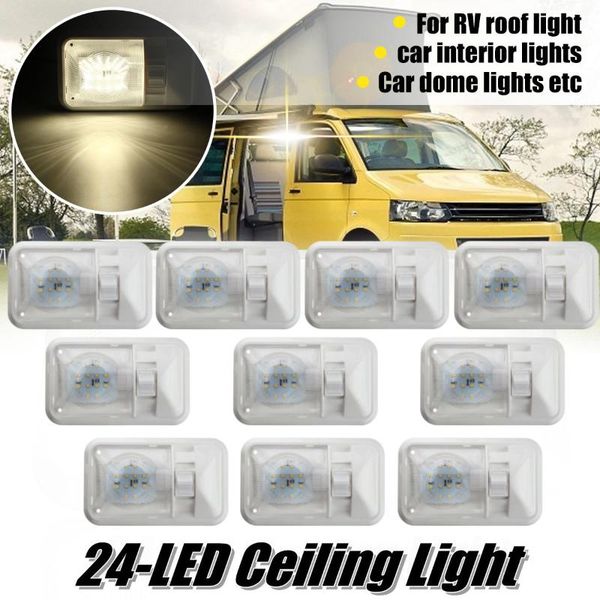 5/10pcs 12v 2835 smd 24led 4500k rv interior single ceiling dome white light roof lamp for boat camper trailer atv parts
5/10pcs 12v 2835 smd 24led 4500k rv interior single ceiling dome white light roof lamp for boat camper trailer atv parts