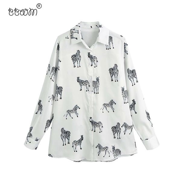 women stylish zebra print buttons loose blouses vintage lapel collar long sleeve shirts female chic 210317, White
women stylish zebra print buttons loose blouses vintage lapel collar long sleeve shirts female chic 210317, White