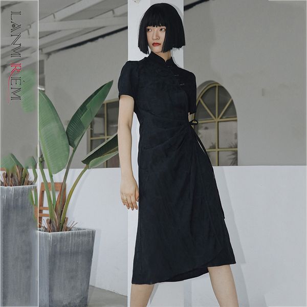 women black button cheongsam split dress stand collar short sleeve loose fit fashion summer arrivals 2e1661 210507, Black;gray
women black button cheongsam split dress stand collar short sleeve loose fit fashion summer arrivals 2e1661 210507, Black;gray