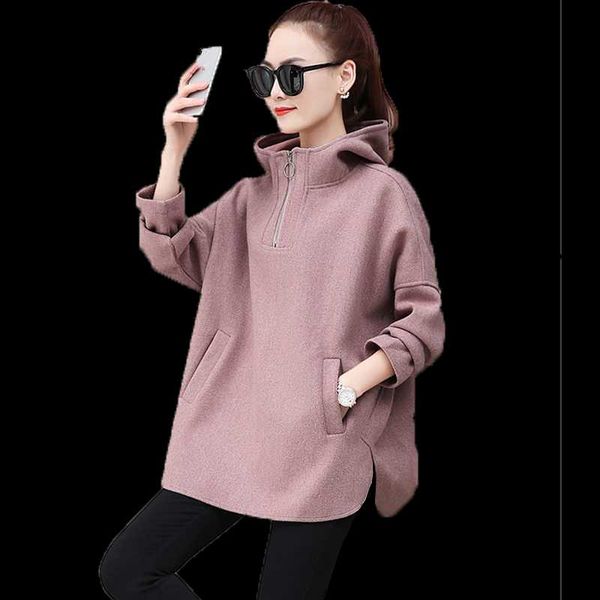 women's wool & blends women autumn jackets 2021 oversize itself pullover woolen cloth coat female loose large size overcoat hooded a247, Black
women's wool & blends women autumn jackets 2021 oversize itself pullover woolen cloth coat female loose large size overcoat hooded a247, Black