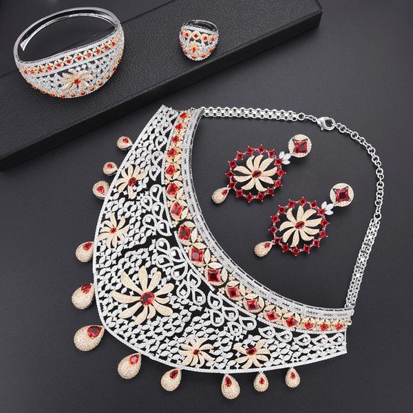 earrings & necklace larrauri 2021 luxury women's jewelry sets red austria crystal big bangle ring charm female, Silver
earrings & necklace larrauri 2021 luxury women's jewelry sets red austria crystal big bangle ring charm female, Silver
