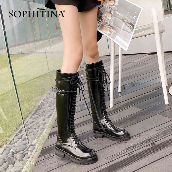 sophitina women's boots stylish comfortable handmade ladies motorcycle boots winter knee-high shoes women so610 210513, Black
sophitina women's boots stylish comfortable handmade ladies motorcycle boots winter knee-high shoes women so610 210513, Black