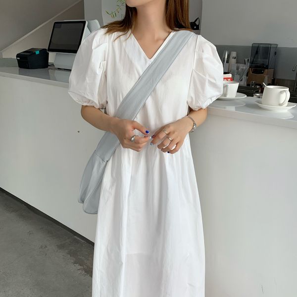 v-neck korean style cotton hubble-bubble sleeve dress for women summer solid dresses 210427, Black;gray
v-neck korean style cotton hubble-bubble sleeve dress for women summer solid dresses 210427, Black;gray