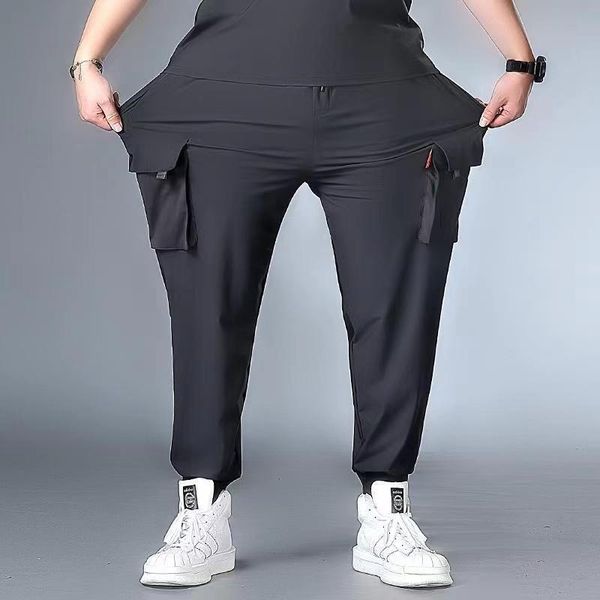 men's pants 2021 summer large size loose ice silk fabric overalls plus fat to increase casual sports thin section cool, Black
men's pants 2021 summer large size loose ice silk fabric overalls plus fat to increase casual sports thin section cool, Black
