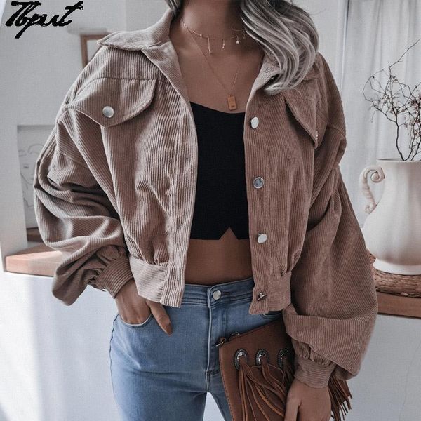 women's jackets fashion women corduroy lantern long sleeves lapel bf style jacket fall winter elegant solid color loose casual short, Black;brown
women's jackets fashion women corduroy lantern long sleeves lapel bf style jacket fall winter elegant solid color loose casual short, Black;brown