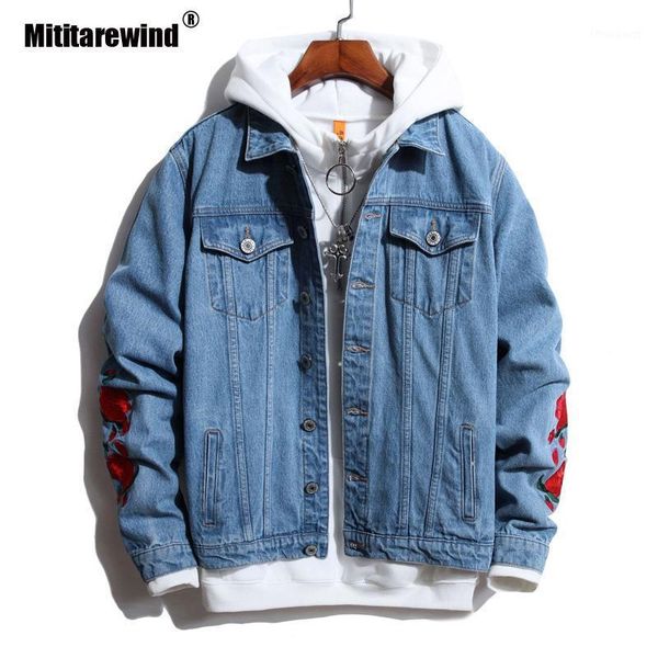 men's jackets spring denim jacket men korean clothes cowboy fashion rose embroidery autumn single breasted coat, Black;brown
men's jackets spring denim jacket men korean clothes cowboy fashion rose embroidery autumn single breasted coat, Black;brown