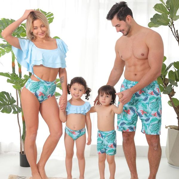 one-piece suits summer ruffle sleeve swimsuits family look leaf floral full print sky blue sets matching swimwear dauther son
one-piece suits summer ruffle sleeve swimsuits family look leaf floral full print sky blue sets matching swimwear dauther son
