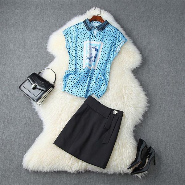 women's tracksuits 2021 fashion runway suit women summer designers two piece outfits elegant dot print blouse and mini skirt matching s, Gray
women's tracksuits 2021 fashion runway suit women summer designers two piece outfits elegant dot print blouse and mini skirt matching s, Gray