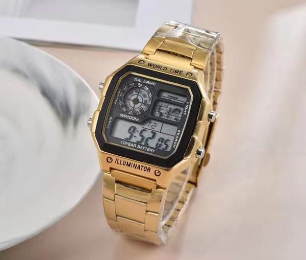 fashion brand watches men led multifunction digital steel metal band quartz wrist watch clock ga10, Slivery;brown
fashion brand watches men led multifunction digital steel metal band quartz wrist watch clock ga10, Slivery;brown
