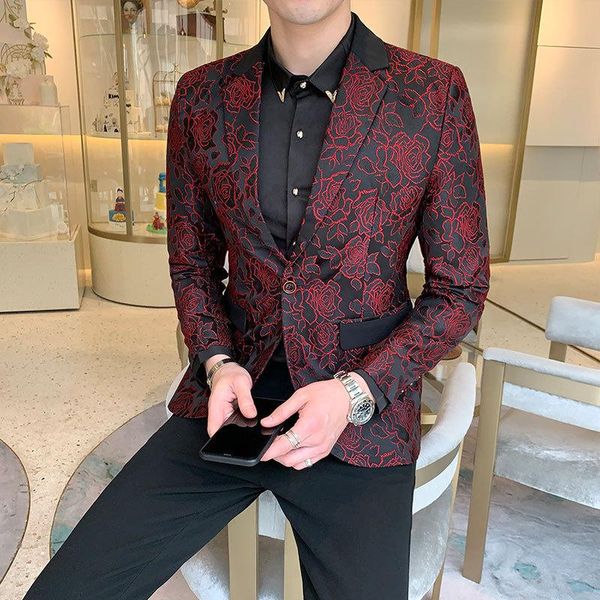 men's suits & blazers mens blazer luxury prom men embroidered wine red long sleeve coat homme slim fit stage jackets, White;black
men's suits & blazers mens blazer luxury prom men embroidered wine red long sleeve coat homme slim fit stage jackets, White;black