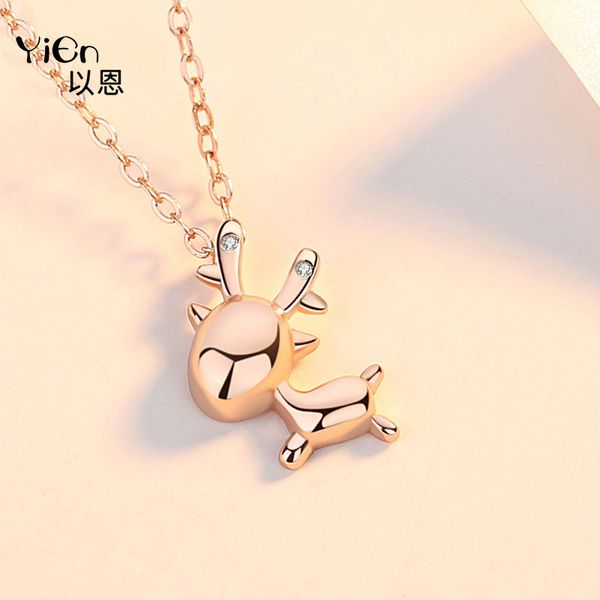 s925 sterling silver little elk necklace female one deer has your diamond inlaid forest pendant, students are sweet and lovely
s925 sterling silver little elk necklace female one deer has your diamond inlaid forest pendant, students are sweet and lovely