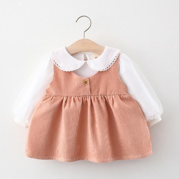 clothing sets 2021 spring baby girls tshirt with dress, White 
clothing sets 2021 spring baby girls tshirt with dress, White