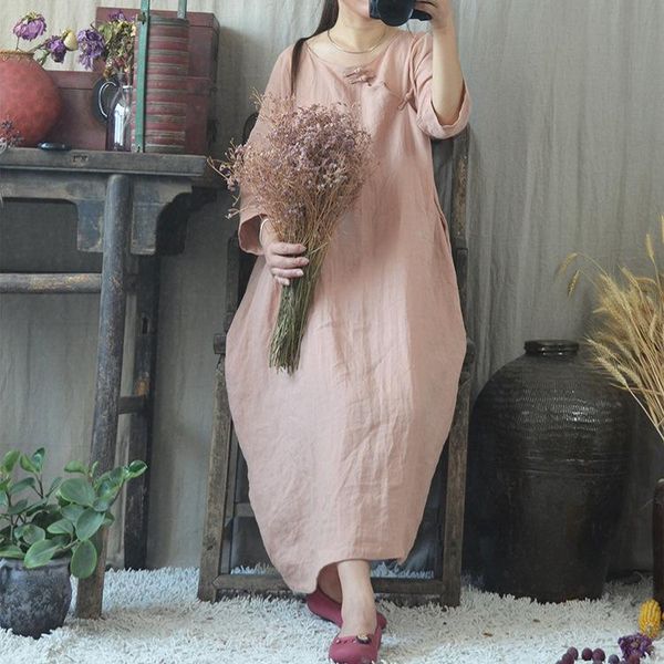casual dresses women linen handmade button robe dress ladies loose plus size female retro vintage, Black;gray
casual dresses women linen handmade button robe dress ladies loose plus size female retro vintage, Black;gray
