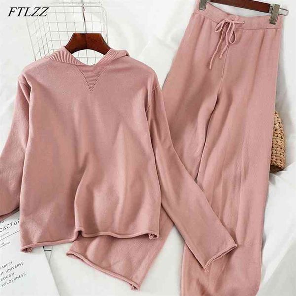 spring autumn women hooded loose knit sweater two piece set casual long sleeve high waist pants female suit 210430, White
spring autumn women hooded loose knit sweater two piece set casual long sleeve high waist pants female suit 210430, White
