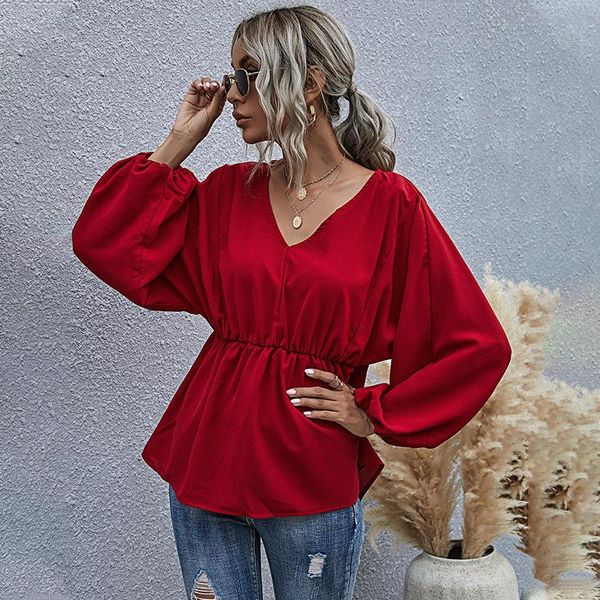 women's blouses & shirts puff sleeve blouse women casual v neck shirt autumn fashion slim for 2021, White
women's blouses & shirts puff sleeve blouse women casual v neck shirt autumn fashion slim for 2021, White
