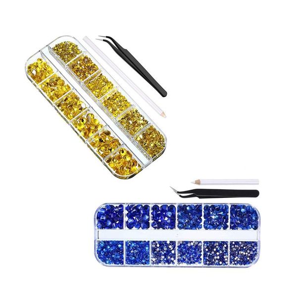nail art decorations 2set flat back gems round crystal rhinestones with tweezer and picking pen, blue & lemon yellow, Silver;gold
nail art decorations 2set flat back gems round crystal rhinestones with tweezer and picking pen, blue & lemon yellow, Silver;gold