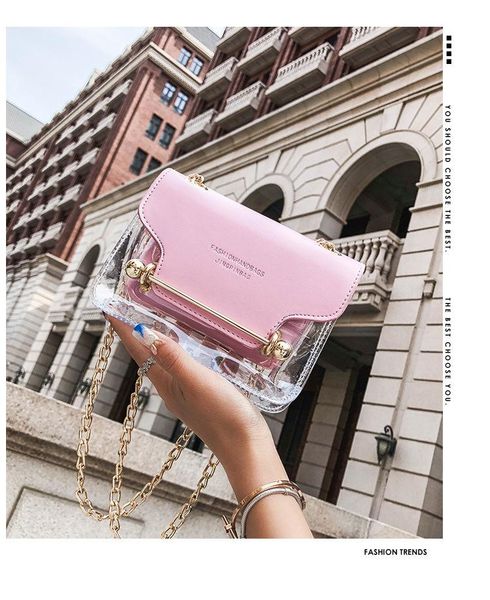 fashion 2021 women's bag korea version transparent small square one shoulder or slanting across bags
fashion 2021 women's bag korea version transparent small square one shoulder or slanting across bags