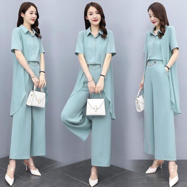 women's two piece pants 2021 summer women suits elegant blouse shirt + trousers office lady wide leg pieces suit set short sleeved, White
women's two piece pants 2021 summer women suits elegant blouse shirt + trousers office lady wide leg pieces suit set short sleeved, White