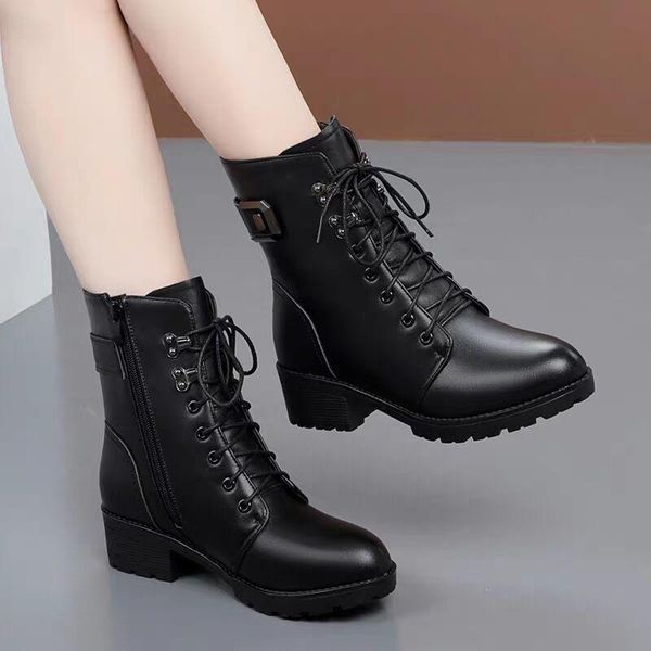 boots women platform warm shoes winter fashion mid-calf ankle zipper leather botas mujer c524, Black
boots women platform warm shoes winter fashion mid-calf ankle zipper leather botas mujer c524, Black