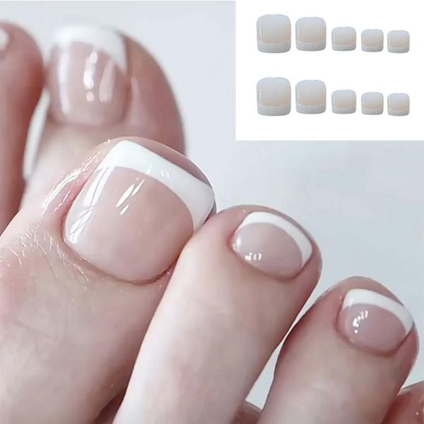 false nails 24pcs classic french square toes nude nature fake exquisite feet tips professional faux drop, Red;gold
false nails 24pcs classic french square toes nude nature fake exquisite feet tips professional faux drop, Red;gold