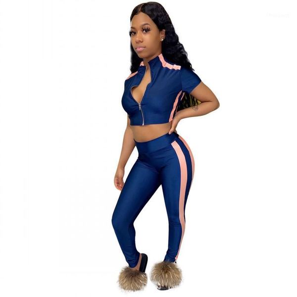 women's tracksuits two piece set women zipper short sleeve crop and slim high waist pants outfits casual stripe patchwork 2 sets, Gray
women's tracksuits two piece set women zipper short sleeve crop and slim high waist pants outfits casual stripe patchwork 2 sets, Gray