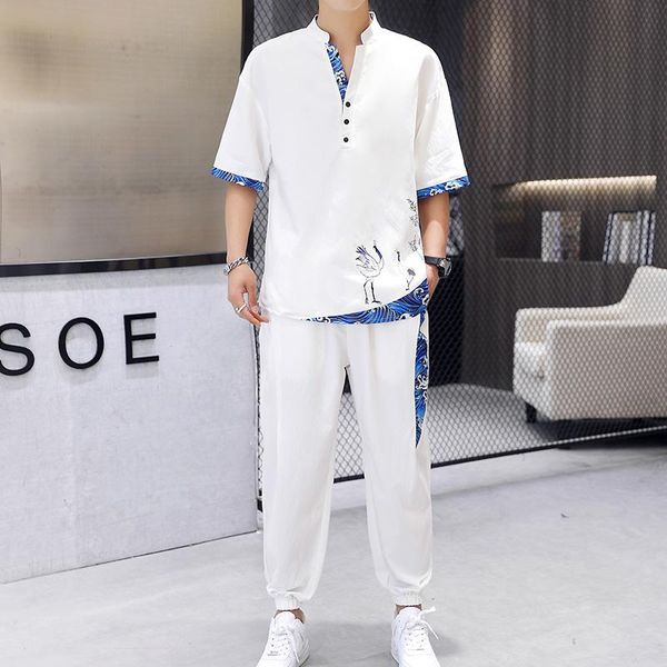 men's tracksuits 2021 latest youth men casual splicing 2piece sets white black gray khaki loose mens stand-up collar tshirts and lace-u
men's tracksuits 2021 latest youth men casual splicing 2piece sets white black gray khaki loose mens stand-up collar tshirts and lace-u