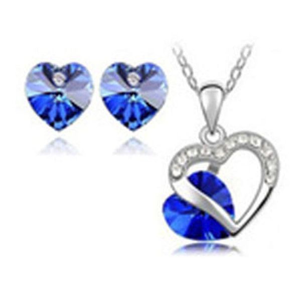 earrings & necklace japan and south korea 2021 fresh ol fashion personality simple colorful crystal heart set wholesale, Silver
earrings & necklace japan and south korea 2021 fresh ol fashion personality simple colorful crystal heart set wholesale, Silver