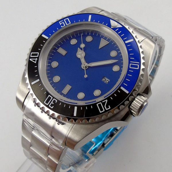 wristwatches japan miyota automatic male wristwatch ceramic bezel insert date 44mm blue sterile dial deployment, Slivery;brown
wristwatches japan miyota automatic male wristwatch ceramic bezel insert date 44mm blue sterile dial deployment, Slivery;brown
