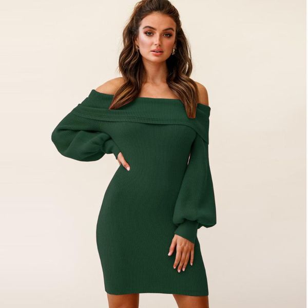 casual dresses knitted dress ribbed colthing slash neck fall clothes for women winter autumn mini black green knit robe 2021, Black;gray
casual dresses knitted dress ribbed colthing slash neck fall clothes for women winter autumn mini black green knit robe 2021, Black;gray