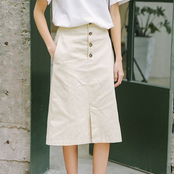 skirts spring korea fashion women high waist knee-length a line skirt single-breasted cotton casual skirts femme saia m519 or07, Black
skirts spring korea fashion women high waist knee-length a line skirt single-breasted cotton casual skirts femme saia m519 or07, Black