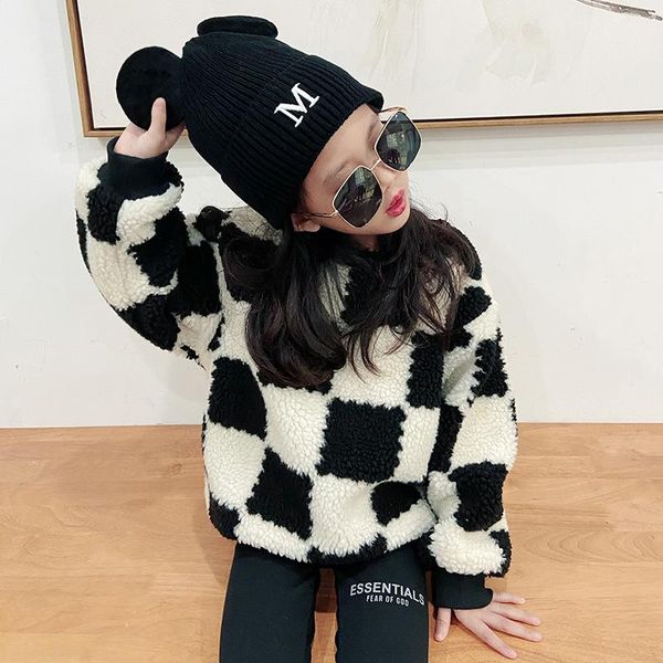 jackets children's fur coat girls checkerboard lamb pullover sweater plus velvet padded jacket to keep warm winter clothes, Blue;gray
jackets children's fur coat girls checkerboard lamb pullover sweater plus velvet padded jacket to keep warm winter clothes, Blue;gray