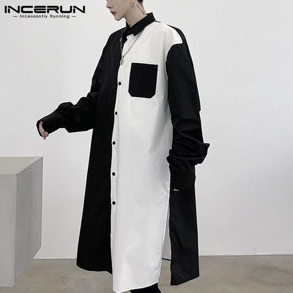 men's casual shirts 2021 men retro long shirt korean style patchwork handsome leisure male sleeve loose blouse personality s-5xl, White;black
men's casual shirts 2021 men retro long shirt korean style patchwork handsome leisure male sleeve loose blouse personality s-5xl, White;black
