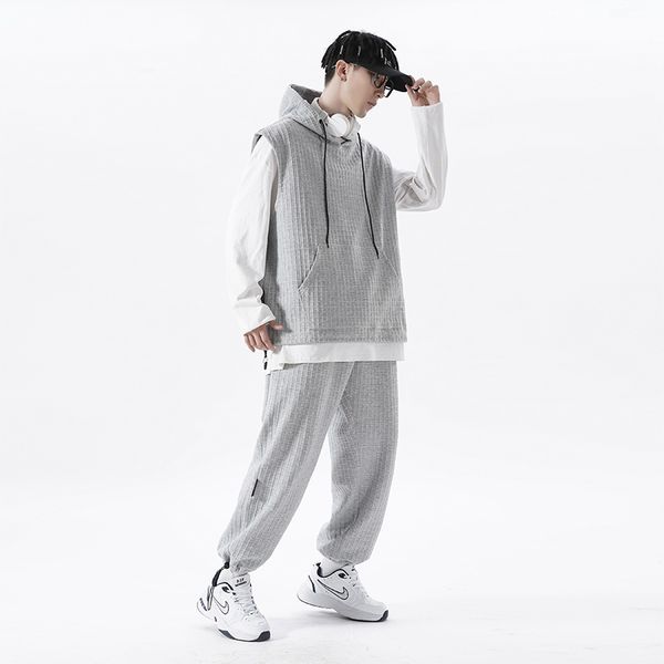 autumn harajuku waffle set men suit solid hoodie and pant workout jogging casual 2 pieces set male tracksuit oversized clothes, Gray
autumn harajuku waffle set men suit solid hoodie and pant workout jogging casual 2 pieces set male tracksuit oversized clothes, Gray