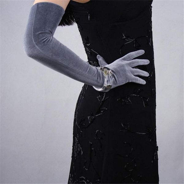 fingerless gloves black velvet grey short 22cm women high elastic flannel fashion elegant tb14, Blue;gray
fingerless gloves black velvet grey short 22cm women high elastic flannel fashion elegant tb14, Blue;gray