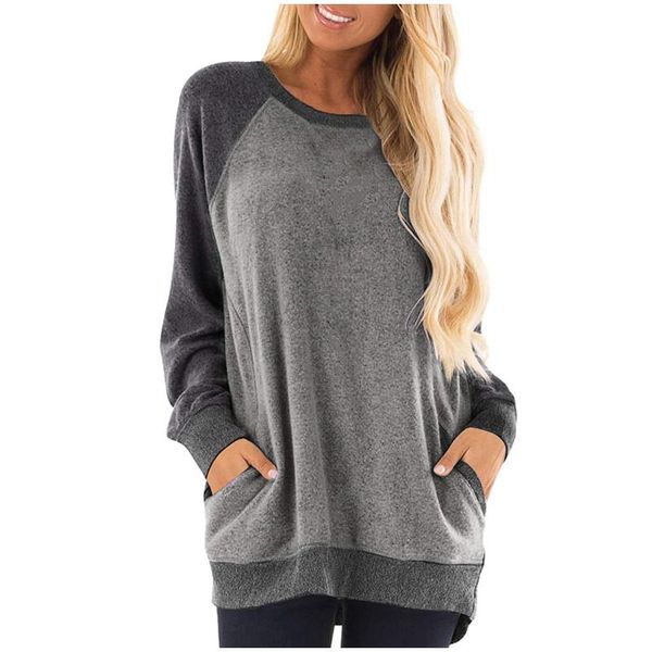 women's t-shirt autumn winter woman t shirts fashion plus size long sleeve o-neck casual color block pockets t-shirts pullover ropa de, White
women's t-shirt autumn winter woman t shirts fashion plus size long sleeve o-neck casual color block pockets t-shirts pullover ropa de, White