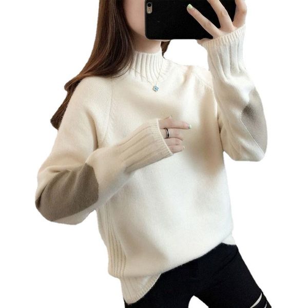 women's sweaters korean fashion design pullover sweater in early autumn, foreign style, loose and thin, half high neck sweater, female, White;black
women's sweaters korean fashion design pullover sweater in early autumn, foreign style, loose and thin, half high neck sweater, female, White;black