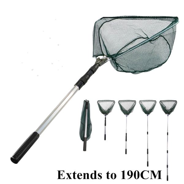 fishing landing net with telescoping pole handle extends to 190cm/130cm/55cm folding mesh extending accessories
fishing landing net with telescoping pole handle extends to 190cm/130cm/55cm folding mesh extending accessories
