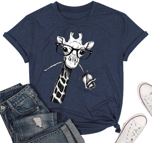 women's t-shirt giraffe print vintage tshirt women cartoon korean clothes cute animal womens 90s thanksgiving 2021 summer tee, White
women's t-shirt giraffe print vintage tshirt women cartoon korean clothes cute animal womens 90s thanksgiving 2021 summer tee, White
