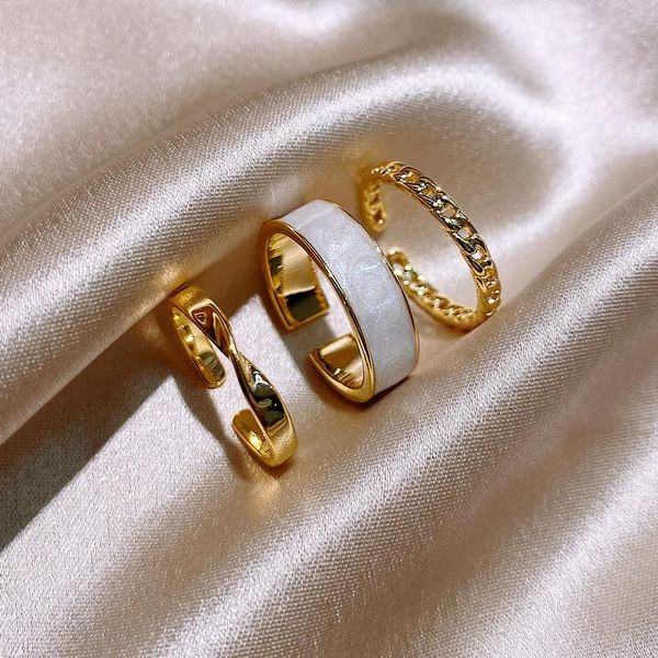 cluster rings 2021 korean fashion jewelry simple round three piece open ring white oil dripping women's daily versatile, Golden;silver
cluster rings 2021 korean fashion jewelry simple round three piece open ring white oil dripping women's daily versatile, Golden;silver