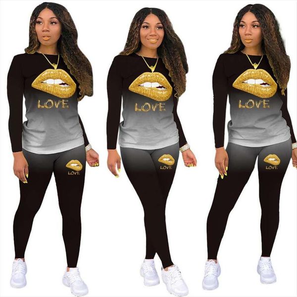 s 5xl gradient two womens tracksuits piece suit lips loose fashion spring and autumn 9 colors plus size clothing, Gray
s 5xl gradient two womens tracksuits piece suit lips loose fashion spring and autumn 9 colors plus size clothing, Gray