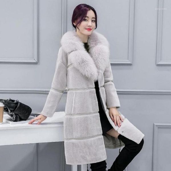 women's fur & faux winter coat parks tricken warm sheep shears jacket imitation collar oversize outwear l1487, Black
women's fur & faux winter coat parks tricken warm sheep shears jacket imitation collar oversize outwear l1487, Black