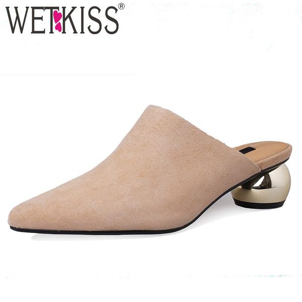 slippers wetkiss unusual heel high woman pointed toe footwear fashion kid suede female slides shoes mules women summer, Black
slippers wetkiss unusual heel high woman pointed toe footwear fashion kid suede female slides shoes mules women summer, Black