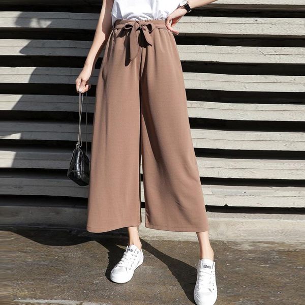 women's pants & capris women high waist wide leg solid color long frenulum straight leisure time bandage chiffon ninth elegant, Black;white
women's pants & capris women high waist wide leg solid color long frenulum straight leisure time bandage chiffon ninth elegant, Black;white